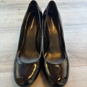 Classified Black Patent Heels – Size 8